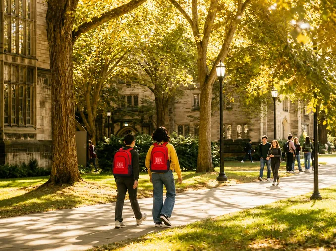 Studenti nel campus di una high school