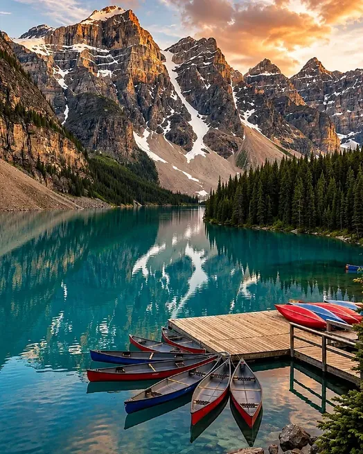 Paesaggio canadese con foreste e montagne