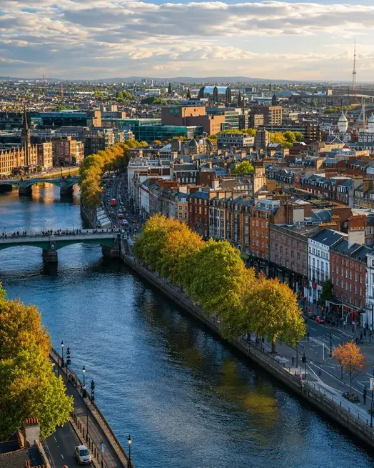 Veduta di Dublino sul fiume Liffey